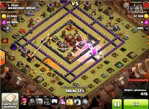 部落沖突單王4法術三星十本坑人陣視頻分享