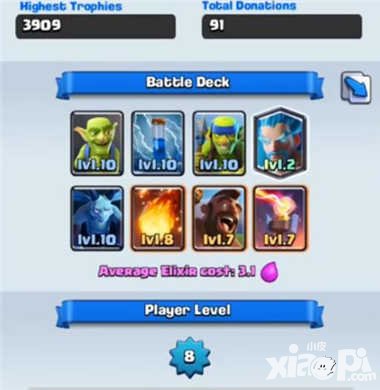 皇室戰(zhàn)爭(zhēng)最強(qiáng)8本玩家卡組視頻 電火豬吊打12本毒石