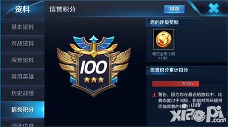 王者榮耀信譽(yù)積分新規(guī) 達(dá)到上限停賽