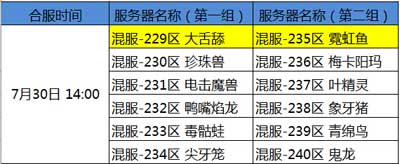 去吧皮卡丘7月30日合服公告 7月30日哪些服會(huì)合