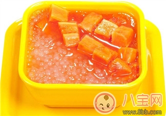 秋燥降火自制椰汁木瓜西米露 媽媽寶寶都愛(ài)吃！