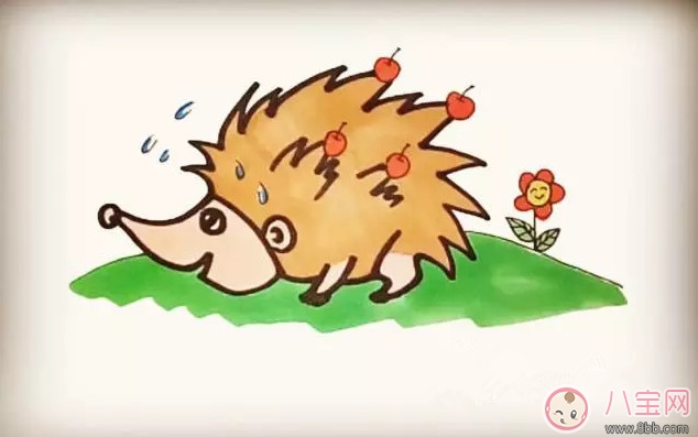 兒童小動(dòng)物簡筆畫 森林里的小刺猬簡筆畫
