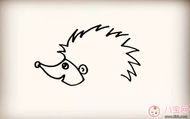 兒童小動(dòng)物簡筆畫 森林里的小刺猬簡筆畫