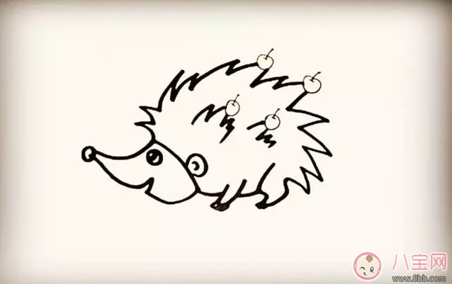 兒童小動(dòng)物簡筆畫 森林里的小刺猬簡筆畫