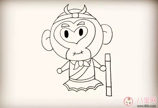 兒童簡筆畫 卡通人物齊天大圣孫悟空簡筆畫