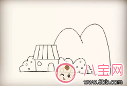 寶寶簡筆畫彩虹屋  這樣畫景色系列彩虹屋