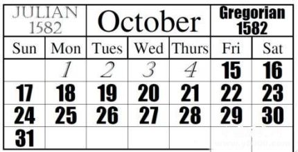 為什么1582年10月5日到10月14日這十天在歷史上不存在？