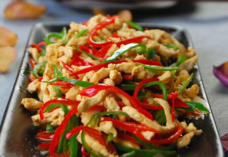 雙椒雞絲怎么做？