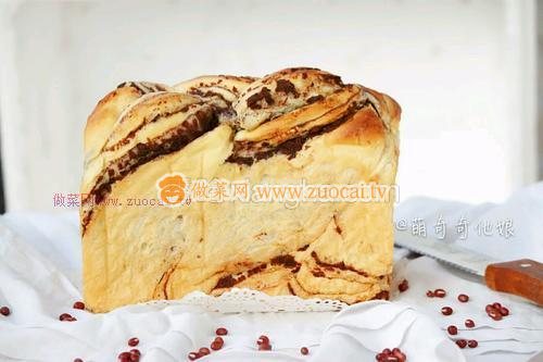 大理石紋豆沙土司的做法