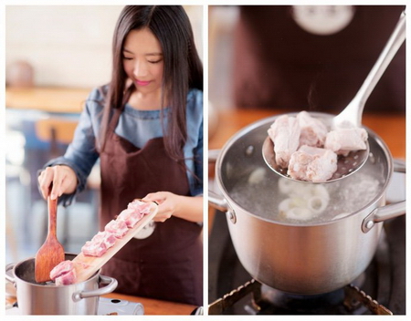 白果排骨豌豆湯面步驟1-2