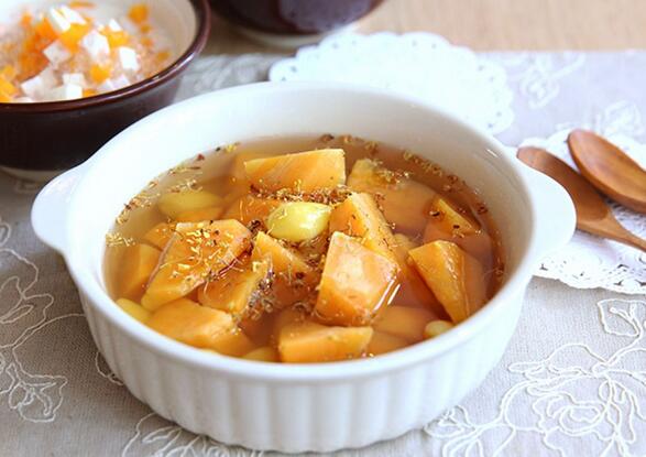 怎么做桂花白果番薯糖水？