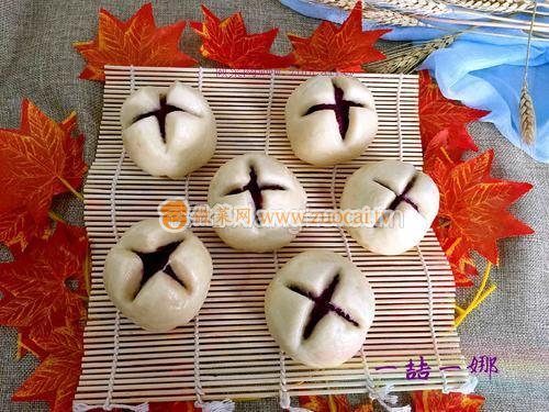 開口笑紫薯包的做法