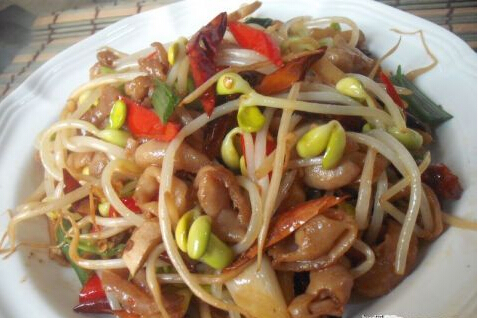 黃豆芽炒大腸怎么做？