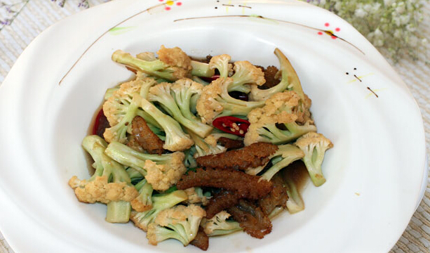 有機菜花炒蟄頭怎么做？