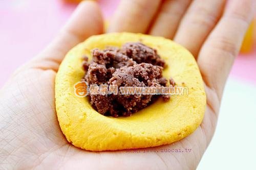 椰蓉南瓜豆沙餅的做法