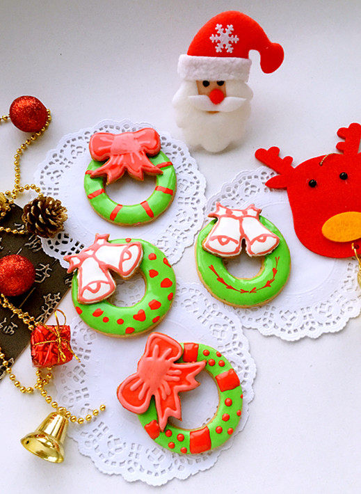 圣誕花環(huán)糖霜餅干