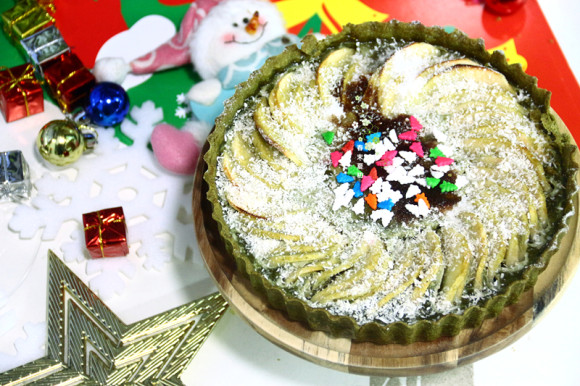 圣誕風(fēng)抹茶椰蓉蘋果派