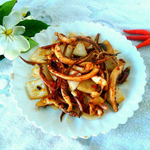 干煸魷魚(yú)須的做法