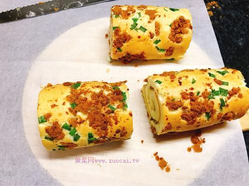 香蔥肉松蛋糕卷的做法