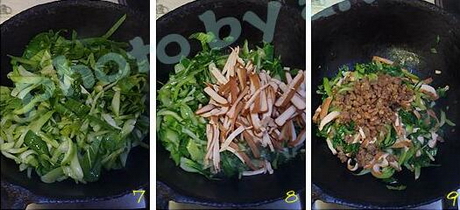 肉末香干油菜絲的做法步驟7-9