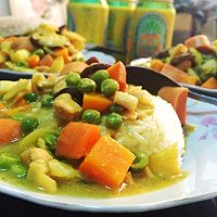 創(chuàng)意咖喱雞肉飯的做法圖解5