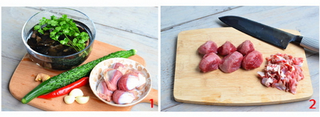 雜蔬撈鴨胗的做法步驟1-2