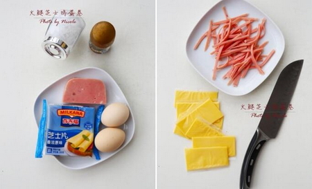 火腿芝士雞蛋卷的材料