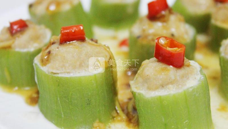 入口清甜、鮮嫩多汁--絲瓜釀肉的做法