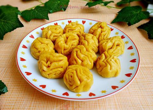 南瓜雜糧小花卷的做法