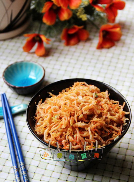 粉蒸胡蘿卜絲的做法
