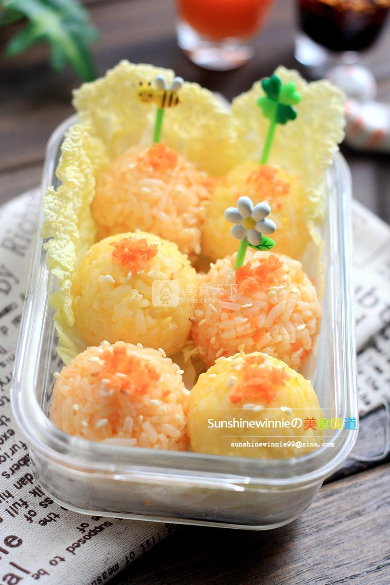 天然色素美食---胡蘿卜飯團的做法