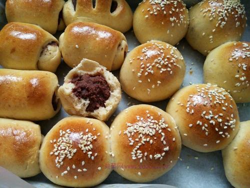 全麥小面包（豆沙餡）的做法