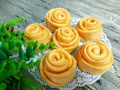 玫瑰花饅頭（紅心火龍果汁）的做法