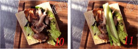 烤鴨風(fēng)味三明治的做法步驟10-11