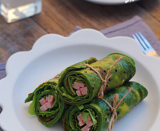 菠菜雞蛋卷餅的家常做法