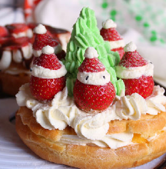 圣誕節(jié)泡芙 草莓圣誕老人泡芙的家常做法