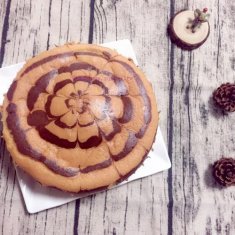 拉花戚風(fēng)蛋糕的做法