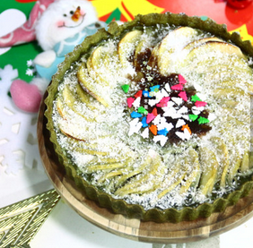 圣誕風(fēng)抹茶椰蓉蘋果派的家常做法