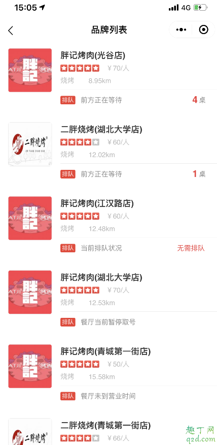 武漢胖記烤肉在哪 胖記烤肉怎么網(wǎng)上拿號(hào)7