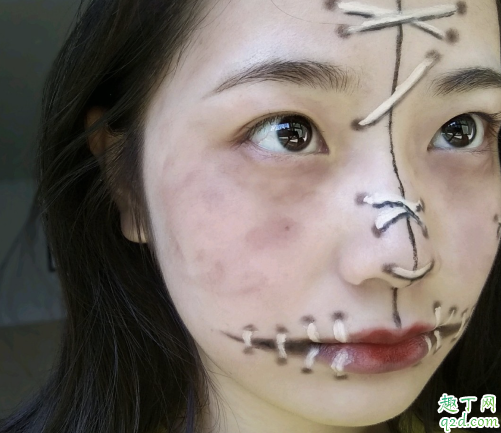 2019歡樂(lè)谷萬(wàn)圣節(jié)化妝要錢(qián)嗎 2019萬(wàn)圣節(jié)穿線木偶妝畫(huà)法教程 4