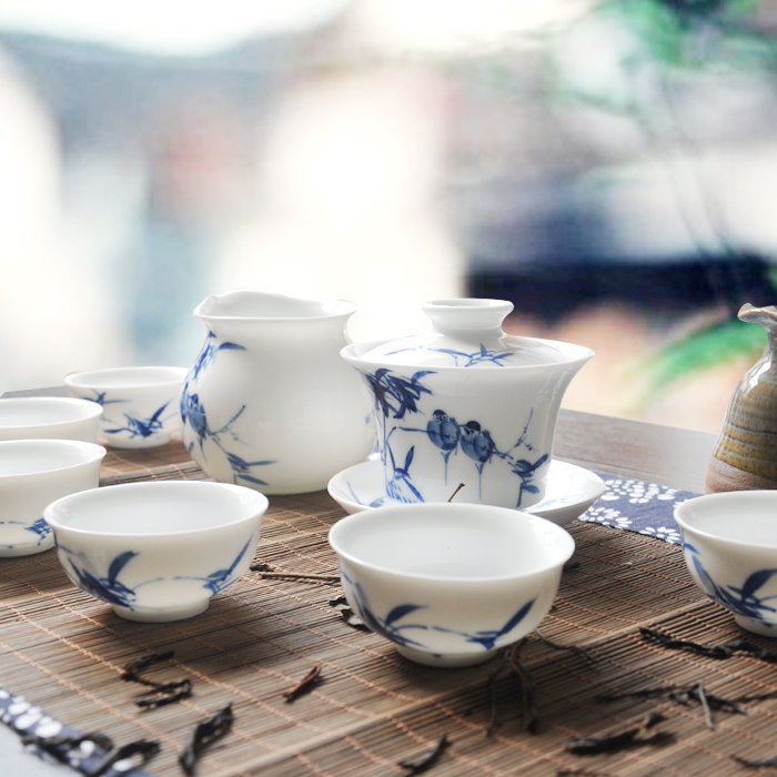 手繪青花瓷茶具