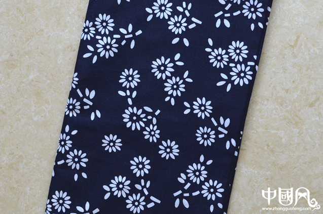 中國民族風藍印花布圖片