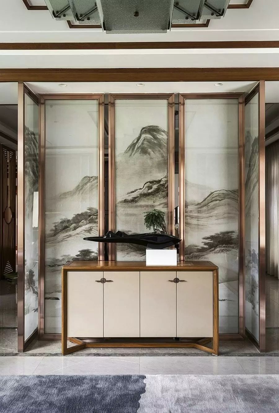 新中式玄關(guān)，推開(kāi)門(mén)就讓人驚艷到心!