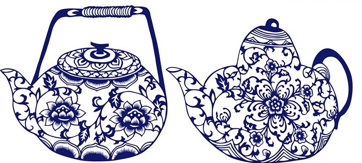 15款古典家佳樂文學青花瓷圖案剪紙藝術