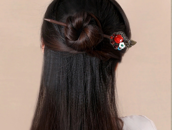 古典長發(fā)發(fā)簪頭飾家佳樂文學(xué)木簪子