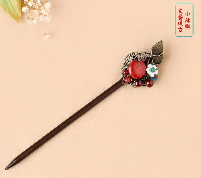 古典長發(fā)發(fā)簪頭飾家佳樂文學(xué)木簪子