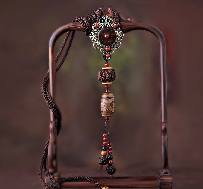 天珠吊墜復古民族風項鏈首飾