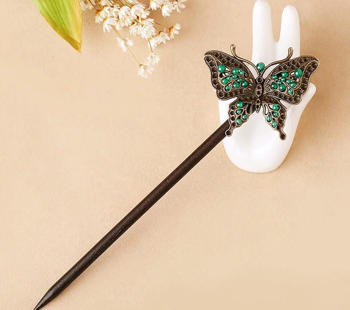 蝴蝶發(fā)釵簪子古風盤發(fā)頭飾