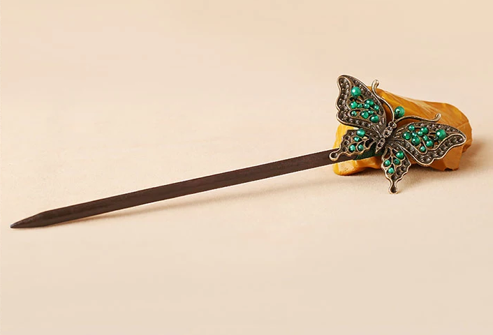 蝴蝶發(fā)釵簪子古風盤發(fā)頭飾