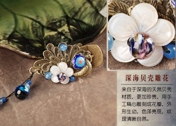 家佳樂(lè)文學(xué)古典孔雀發(fā)夾復(fù)古鴨嘴夾頭飾